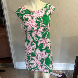 Lily Pulitzer size 12 Allura Dress Green Pink Twinkle EUC.
